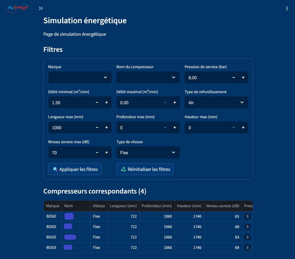 Lancement de simulation — paramètres client