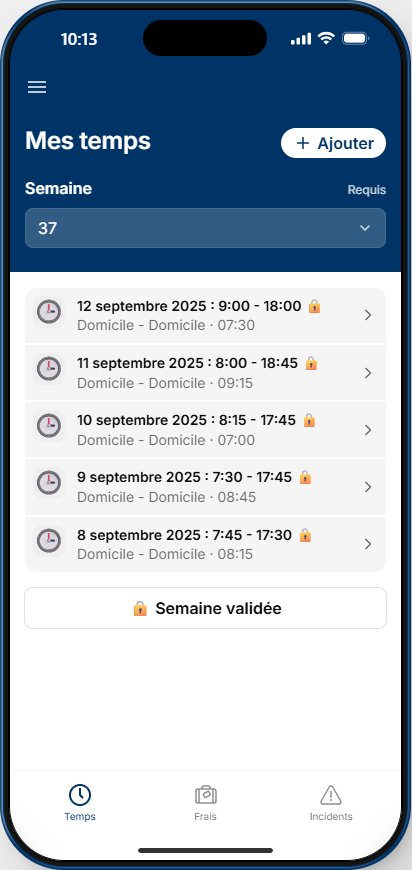 Récapitulatif mobile — heures et primes